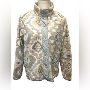 Stylish Geometric Teddy Jacket Size -L